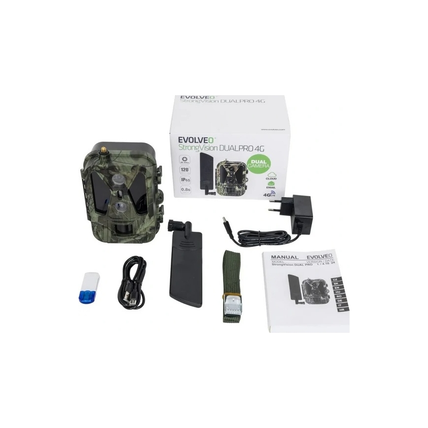 Evolveo - StrongVision Dual PRO 4G, wildcamera met automatische 4G-beeldverzending, 16 GB