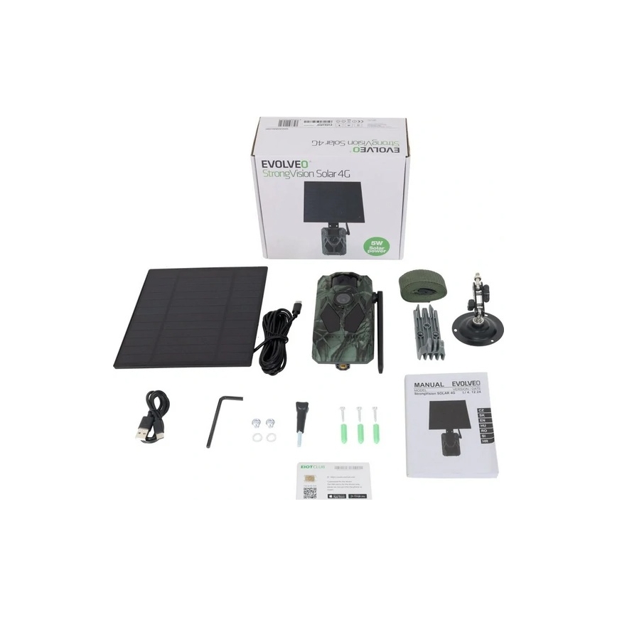 Evolveo - StrongVision Solar 4G, 4G-wildcamera met app en zonnepaneel