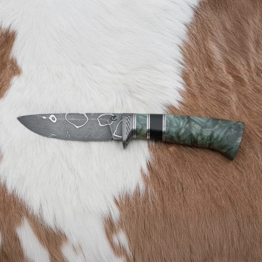 Exclusief Damascus-mes 11,6 cm esdoorn/ebbehout