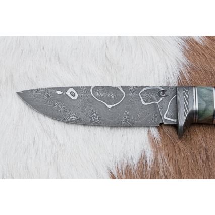 Exclusief Damascus-mes 11,6 cm esdoorn/ebbehout