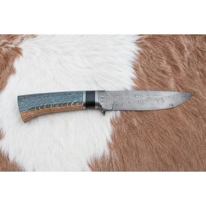 Exclusief Damascus-mes 12,7 cm eiken/ebbehout