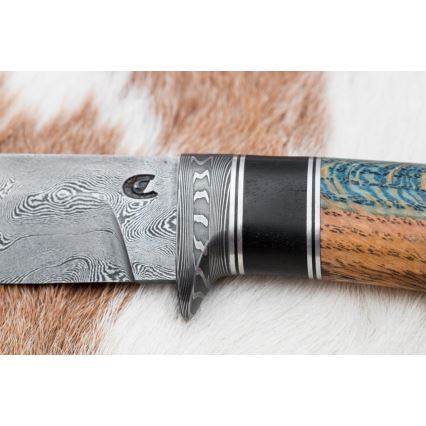 Exclusief Damascus-mes 12,7 cm eiken/ebbehout