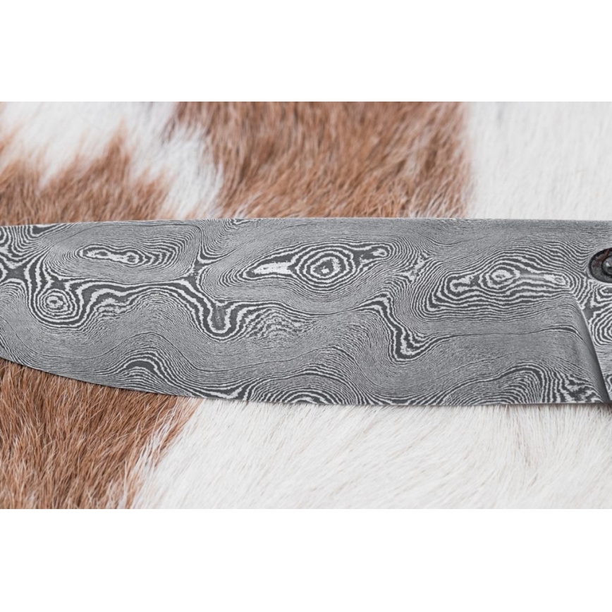 Exclusief Damascus-mes 12,7 cm eiken/ebbehout