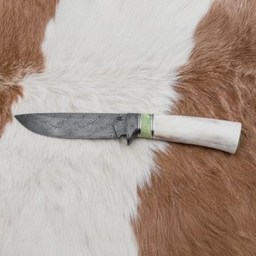 Exclusief Damascus-mes 13 cm serpentijn/rendier gewei