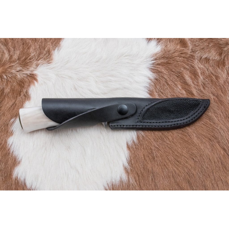 Exclusief Damascus-mes 13 cm serpentijn/rendier gewei