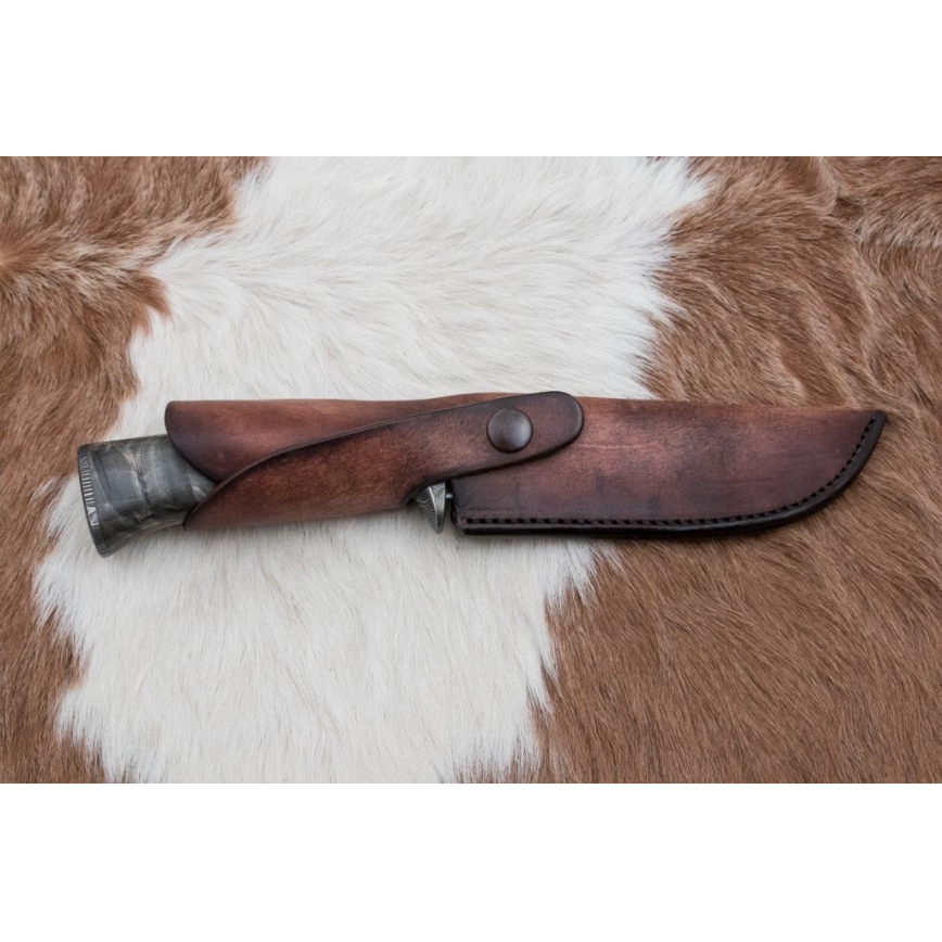 Exclusief Damascus-mes 14 cm essehout