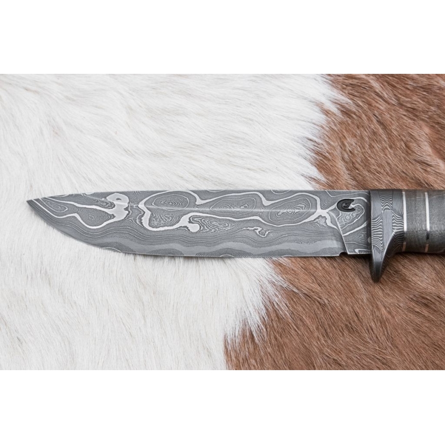 Exclusief Damascus-mes 14 cm essehout