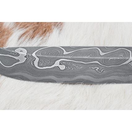 Exclusief Damascus-mes 14 cm essehout