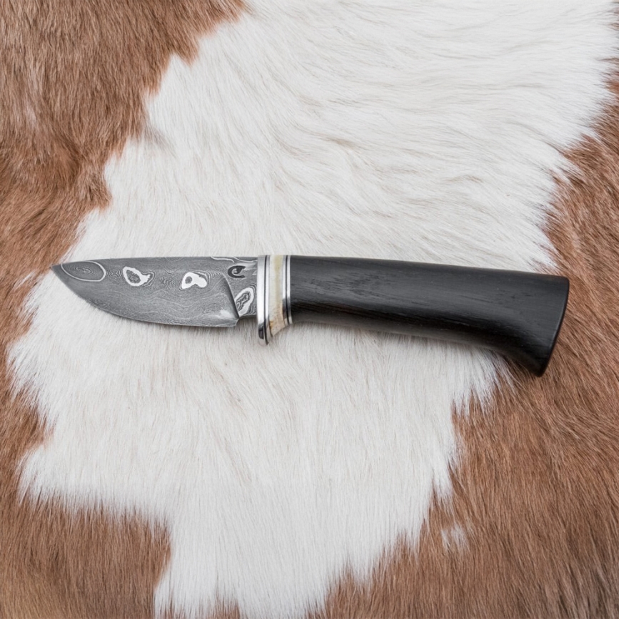Exclusief Damascus-mes 8,6 cm eiken/kameel bot