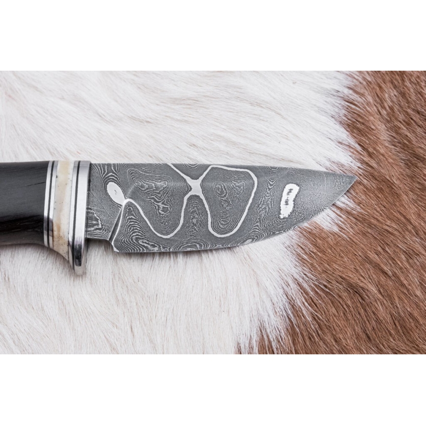 Exclusief Damascus-mes 8,6 cm eiken/kameel bot