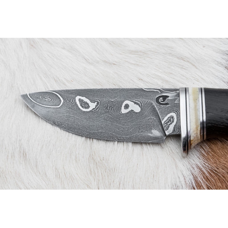 Exclusief Damascus-mes 8,6 cm eiken/kameel bot