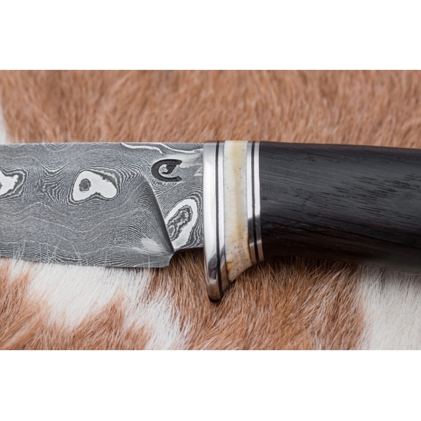 Exclusief Damascus-mes 8,6 cm eiken/kameel bot