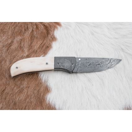 Exclusief opvouwbaar Damastmes 8,6 cm mammoet slagtand