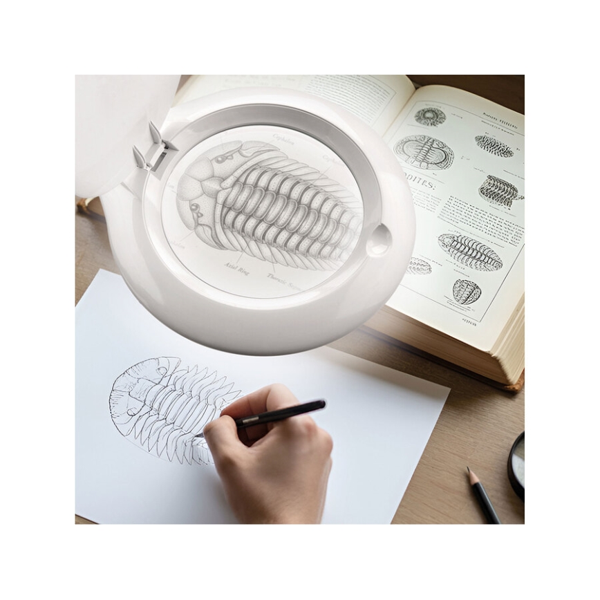 Extol - dimbare LED-bureaulamp met loep LED/10W/230V wit