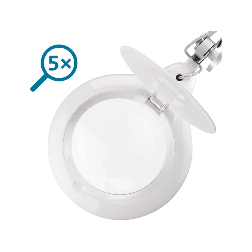 Extol - dimbare LED-bureaulamp met loep LED/10W/230V wit