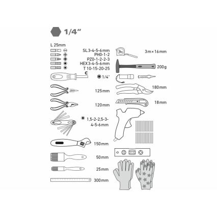 Extol - Gereedschapsset 68 delig