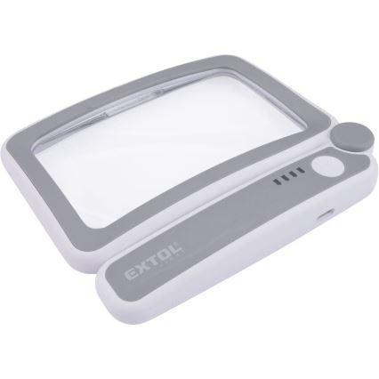 Extol - LED dimbare oplaadbare opvouwbare loep met LED-verlichting/650 mAh wit/grijs