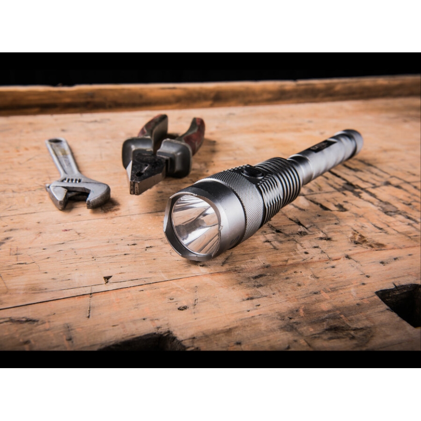 Extol - LED Dimbare oplaadbare zaklamp met powerbank LED/60W/10000 mAh 8000 lm IPX4 zwart