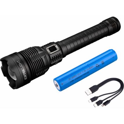 Extol - LED Dimbare oplaadbare zaklamp met powerbank LED/60W/10000 mAh 8000 lm IPX4 zwart