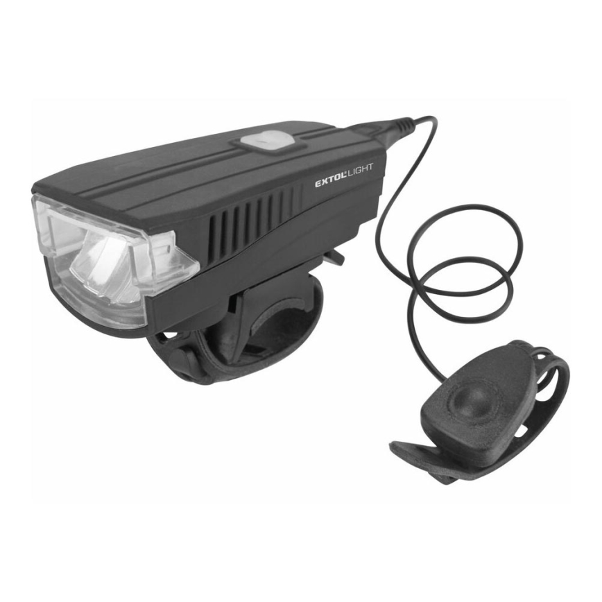 Extol - LED Oplaadbare zaklamp met een fietshoorn LED/5W/1200 mAh/3,7V IPX4