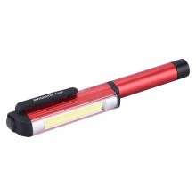 Extol - LED Pen met een Lamp LED/3W/3xAAA rood/zwart