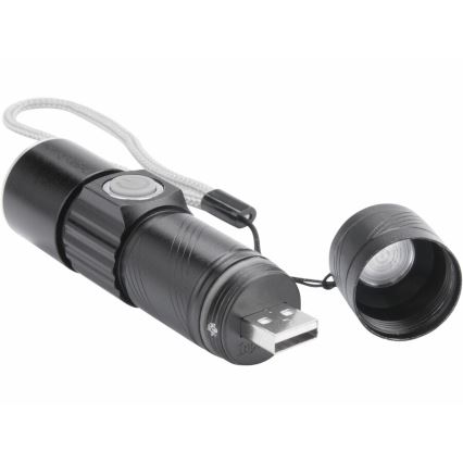 Extol - LED Zaklamp LED/3W/450 mAh/3,7V zwart