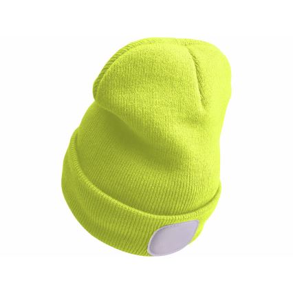 Extol - Muts met hoofdlamp en USB-oplaadbare 300 mAh accu, neongeel, maat UNI
