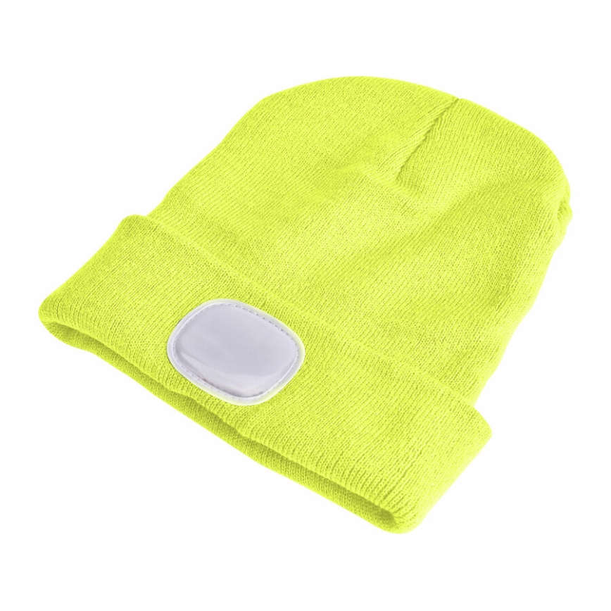 Extol - Muts met hoofdlamp en USB-oplaadbare 300 mAh accu, neongeel, maat UNI