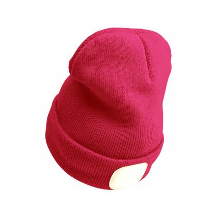 Extol - Muts met hoofdlamp en USB-oplaadbare 300 mAh accu, roze, één maat