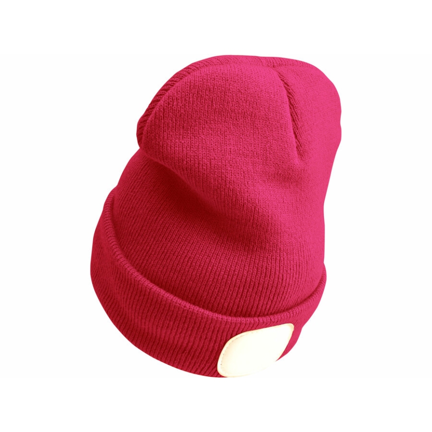 Extol - Muts met hoofdlamp en USB-oplaadbare 300 mAh accu, roze, één maat
