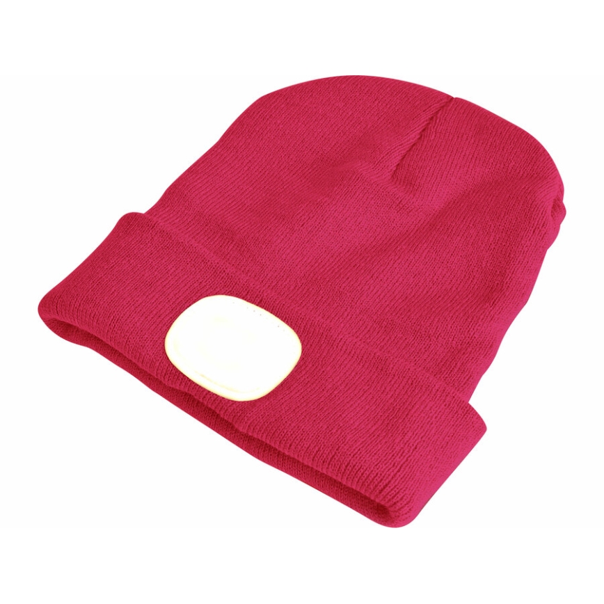 Extol - Muts met hoofdlamp en USB-oplaadbare 300 mAh accu, roze, één maat