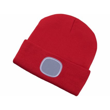 Extol - Muts met hoofdlamp en USB-oplaadbare 300 mAh-batterij, rood, maat UNI