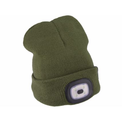 Extol - Muts met ingebouwde hoofdlamp, USB-oplaadbare 300 mAh-accu, neonoranje/neongroen, maat UNI
