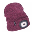 Extol - Muts met hoofdlamp, USB-oplaadbaar 300 mAh, paars, maat UNI