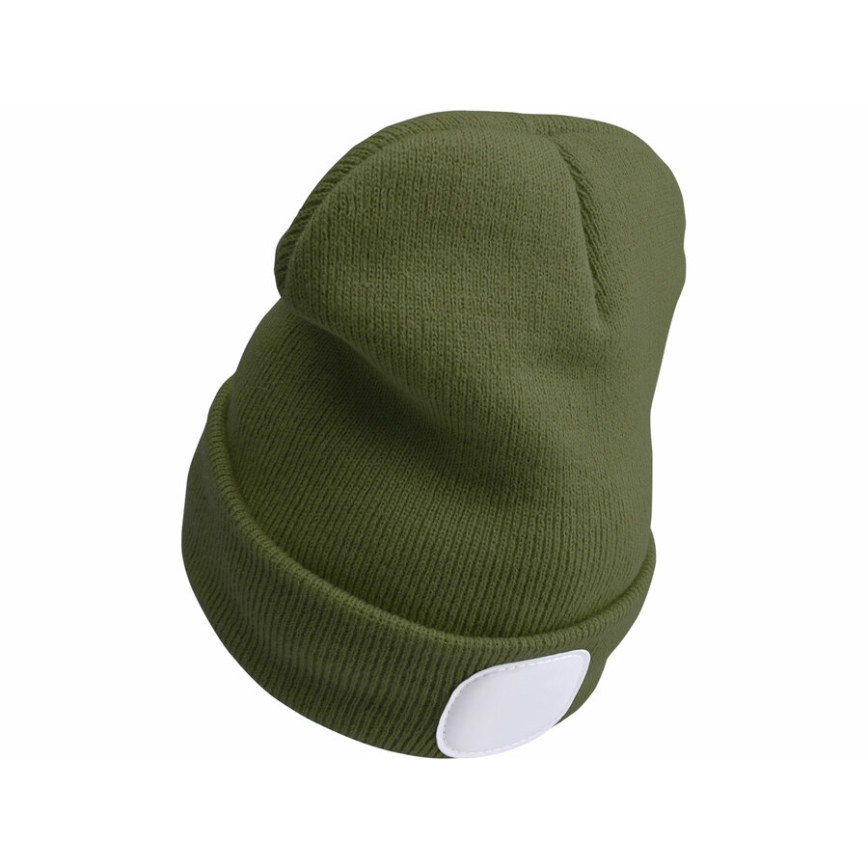 Extol - Muts met hoofdlamp, USB-oplaadbare accu 300 mAh, groen, maat UNI