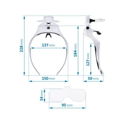 Extol - Oplaadbare loepbril met LED-verlichting/300 mAh