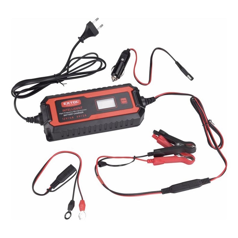 Extol Premium - Auto batterij oplader 9-traps 6/12V 4A IP65