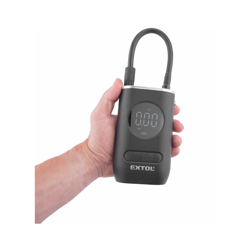 Extol Premium - Digitale zakcompressor 2000 mAh 7,4V zwart