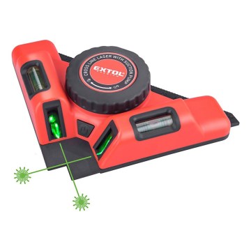 Extol Premium - Laserwinkelhaak 90° met elektrische zuigmodule 5V/1000 mAh