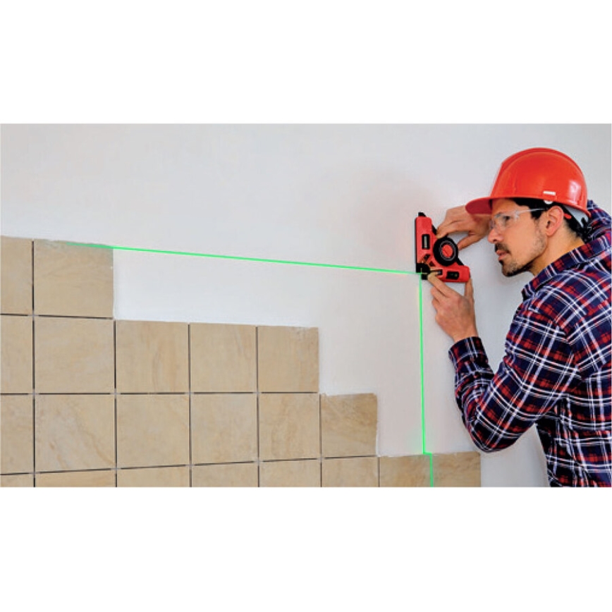 Extol Premium - Laserwinkelhaak 90° met elektrische zuigmodule 5V/1000 mAh