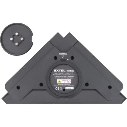 Extol Premium - Laserwinkelhaak 90° met elektrische zuigmodule 5V/1000 mAh