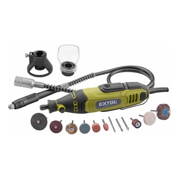 Extol - Rechte slijpmachine met flexibele as 135W/230V