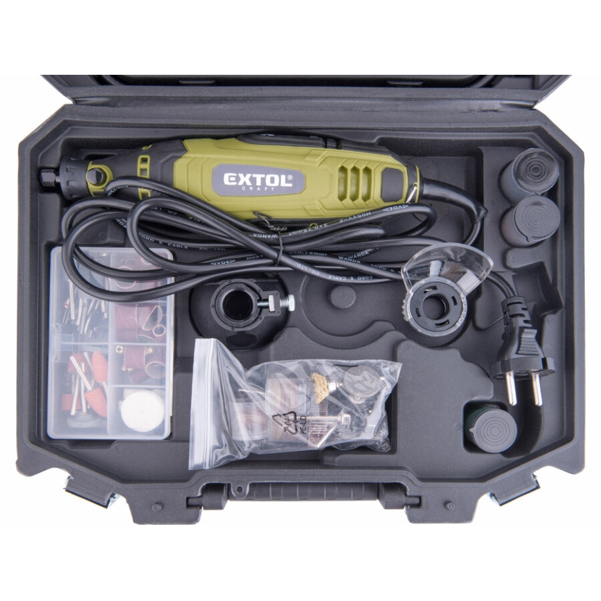 Extol - Rechte slijpmachine met flexibele as 135W/230V