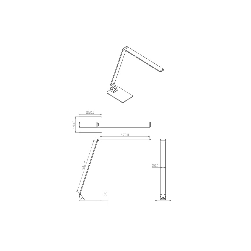 Fabas 3265/30/212 - Dimbare LED tafellamp WASP LED/12W/230V 3000/4000/5000K mat chroom