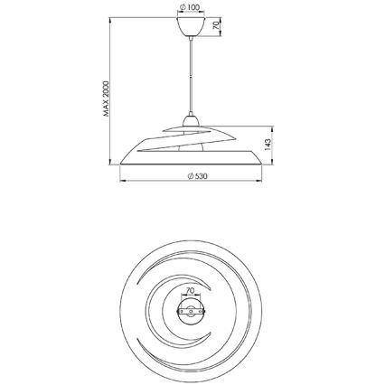 Fabas 3357/40/102 - Hanglamp aan koord ARAGON 1xE27/60W/230V