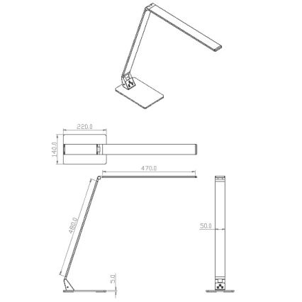 Fabas Luce 3265-30-101 - Dimbare LED tafellamp WASP LED/12W/230V 3000/4000/5000K zwart