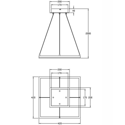 Fabas Luce 3394-40-282 - Dimbare LED hanglamp aan een koord BARD LED/39W/230V antraciet