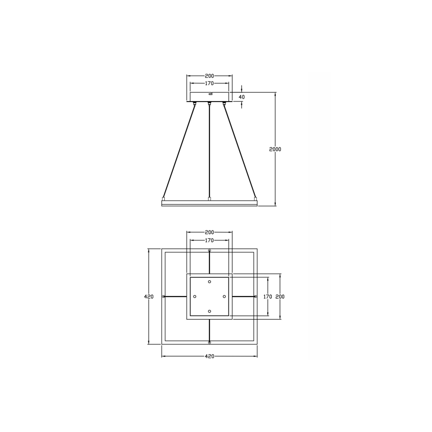 Fabas Luce 3394-40-282 - Dimbare LED hanglamp aan een koord BARD LED/39W/230V antraciet