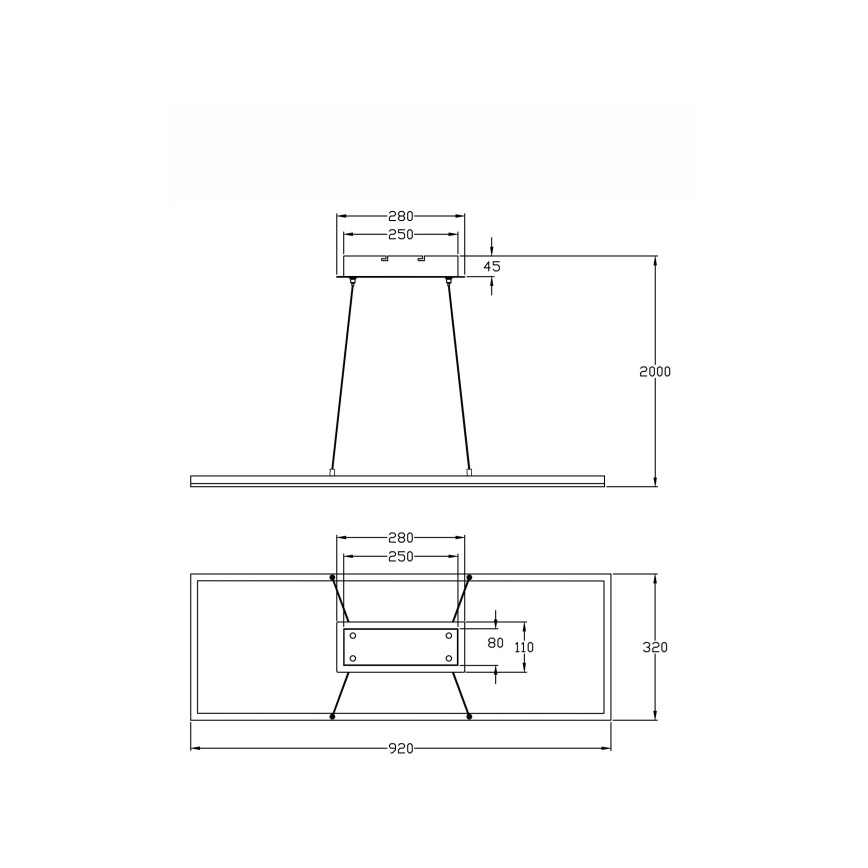 Fabas Luce 3394-43-282 - Dimbare LED hanglamp aan een koord BARD LED/52W/230V 4000K antraciet
