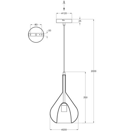 Fabas Luce 3481-40-125 - Hanglamp aan een koord LILA 1xE27/40W/230V goud